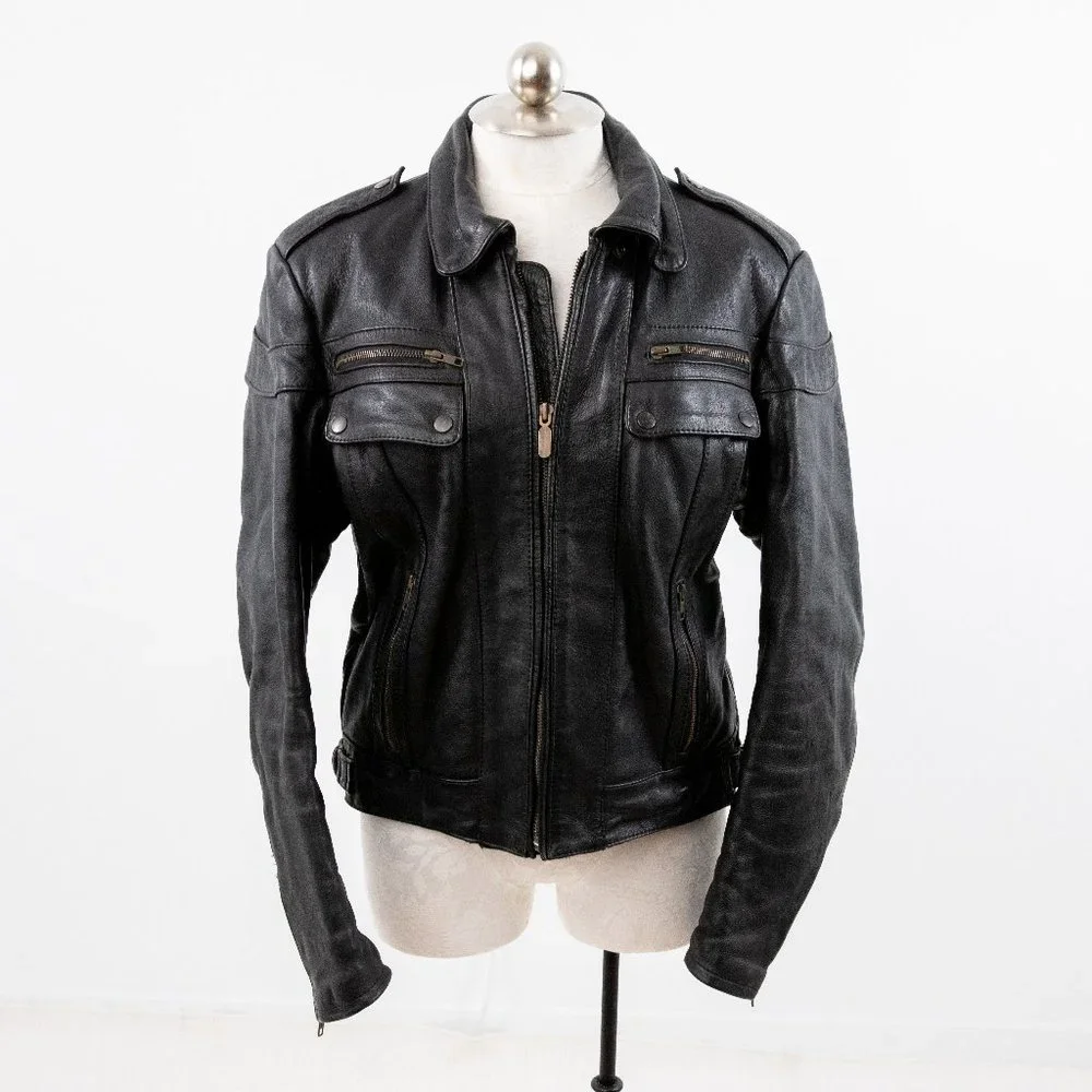 Vintage Harley Davidson Leather Biker Jacket Black - Picture 3 of 14